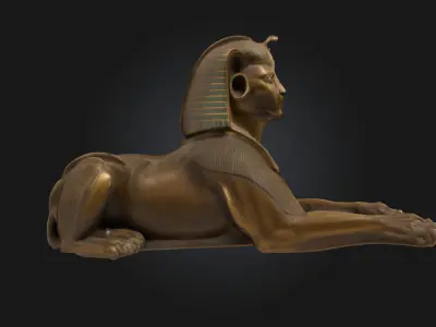 Sphinx Majesty Regal Monument Model for Ancient Egyptian  3D model