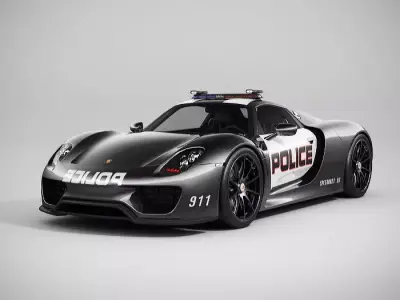 Porsche 918 Spyder Police - Lowpoly Low-poly 3D model