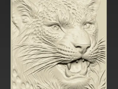 Leopard Head A67 3D print model