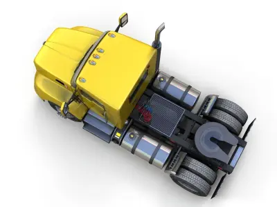 Kenworth T370 single axle truck Low-poly 3D model