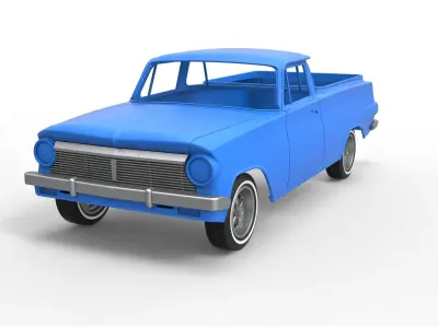 Shell and wheels Holden EJ UTE 1963 Scale 1 to 10 3D print model