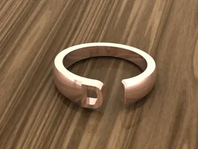 Alphabet Ring D 3D print model