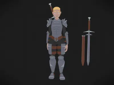 Colorly - Knight Guy - Game Ready - Rigged - Customizable Low-poly 3D model