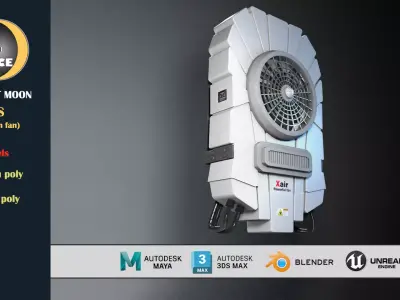 Ventilation fan 03 Low-poly 3D model