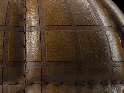 Leather Materials 36- Stitched Leather - Sbsar Pbr 4k Seamless Texture