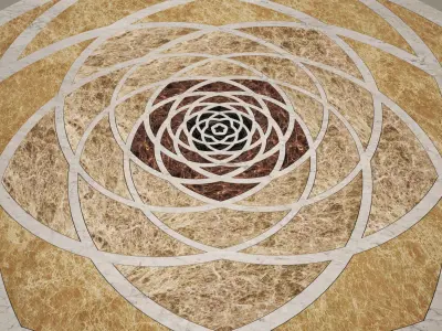 Flooring design Medallion 3d and vector file 3D model 3D model