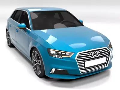 AUDI A3 ETRON 2017 Low-poly 3D model