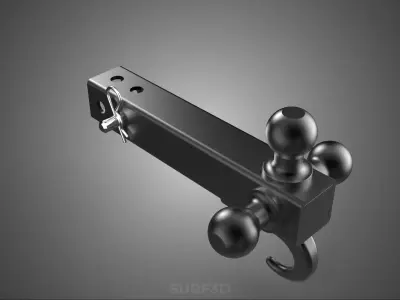 TONGUE HOOK HITCH BALL MOUNT TRAILER SHANK RECEIVER TOWING TOW 3D model