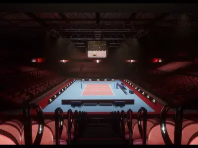 Volleyball Arena Low-poly 3D model