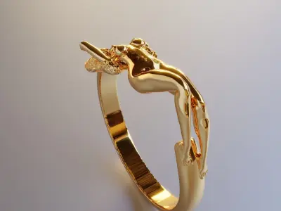 Ring with Naked girl 3D print model