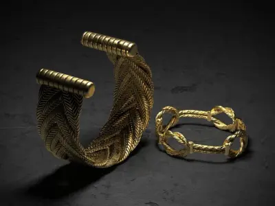 Ancient Bracelets Low-poly 3D model
