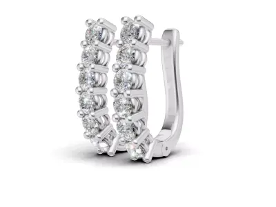 AV 706 Diamond Ladies Huggies Hoop-Earrings 3D print model