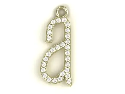 Diamond Lower Case A Pendant Gold Silver Platinum Jewelry 3D print model