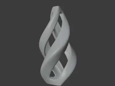 Modern Spiral Vase Low-poly 3D Printable High-Quality Model Low-poly 3D model