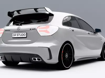 Mercedes-Benz A45 AMG 2018 Low-poly 3D model
