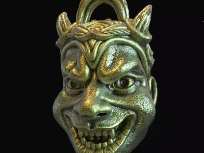  skull pendant jewelry Demon  vol2 3D print model