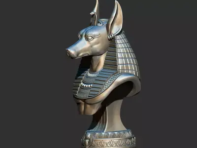 Egyptian Jackal God Anubis Bust Statue 3d model 3D print model