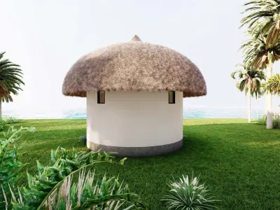 Modern Beach Bungalow 3D Model 3D model