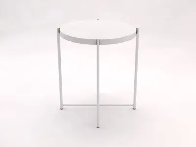 SIDE TABLE--- Iron round tray and crossed rods 3D model