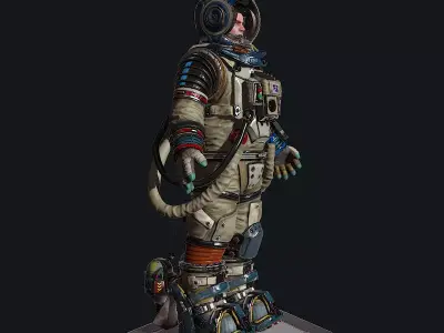 Space Technician Astronaut Suit Low-poly 3D model
