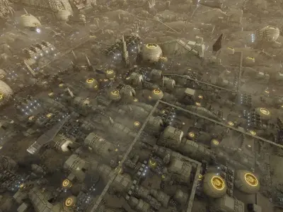 Sci-fi Dusty City 3D model