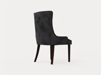 Victoria Armchair Velvet Gray Dark Brown Low-poly 3D model