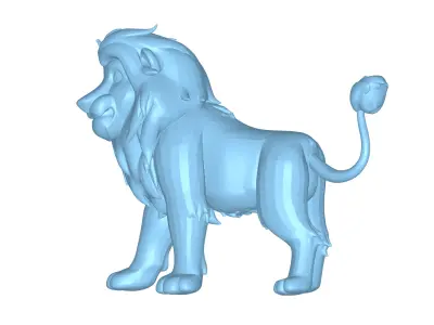 Lion 3D Printable Model STL OBJ 3D print model