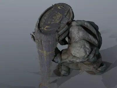 Minotaur Ruin Set Low-poly 3D model