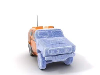 Desert Camo Armored SUV model pack Low-poly 3D model