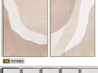 Plaster Two Photo Frame 437 Low-poly 3D model