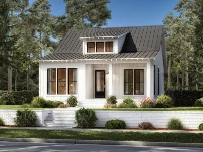 Modern Two Bedroom House Complete 3D Model  Drawings Renderings 3D model