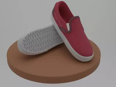 3D Sneakers slip-on model Low-poly 3D model