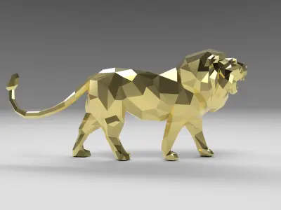 3D model Low Poly Cartoon Lion 3D print model