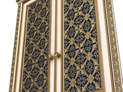 Carved Door Classic 01201 White Low-poly 3D model