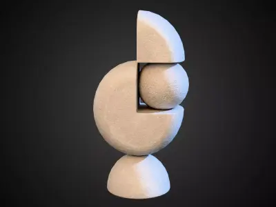 Balance Corner Sculpture Low-poly 3D model