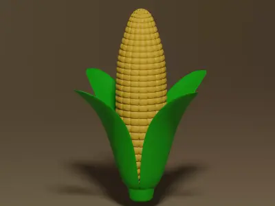 Cartoon Corn 2 3D model