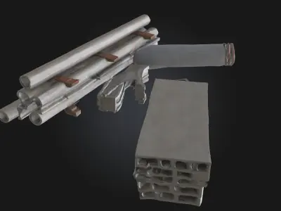 Construction Materials  Modular Site Supply Set 3D model