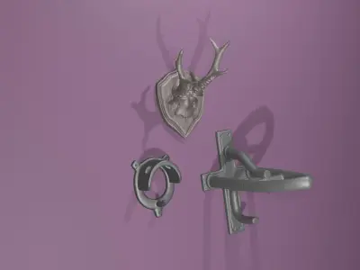 Modelhorse Tackroom Set Saddleholder Tackholder Antler 3D print model