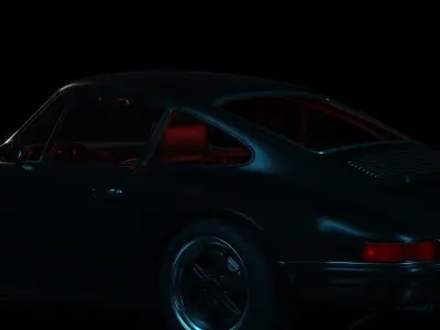 Black Porsche Scene Studio for Corona Renderer Cinema 4D 3D model