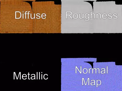 Rustic Brick Wall model pack Low-poly 3D model