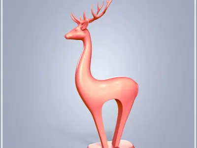 Abstract Deer Figurine -- Ready for 3D Printing Low-poly 3D model