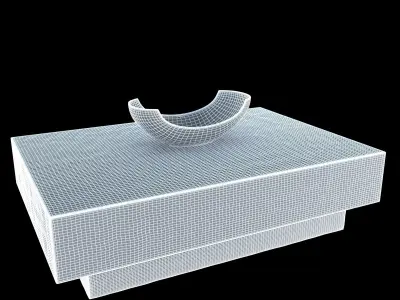 Custom made Brass table and arteriors metal  bowl 3D model