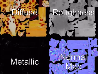 Cartoon Spotted Monkey Character Model Pack for Animation and... Low-poly 3D model