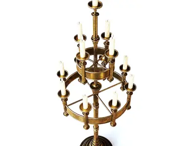 Medieval Standing Candles 3D model