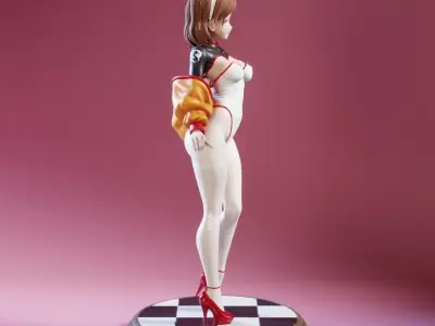 Anime Racing Bunny Girl - 3D Print Ready 3D print model