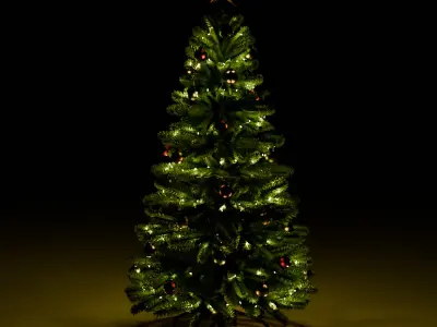 Christmas Tree - with 3 Color Variants Low-poly 3D model