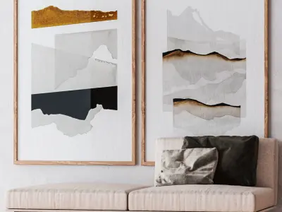 Set of large wall paintings 479 3D model