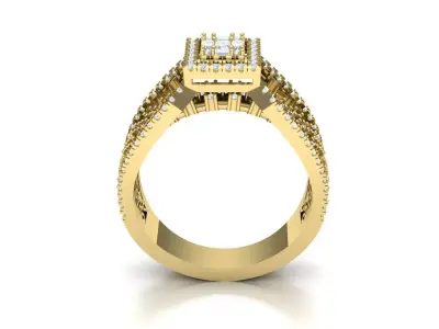 Bridal Ring Diamond 3d model print 3D model
