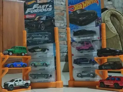 Hotwheels Car Rack and Holder Card 1-64 3D print model