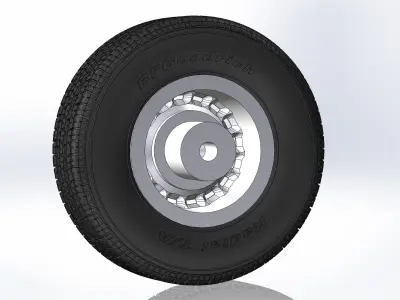 Wheel for scale model of Chevy truck 16 windows 3D print model